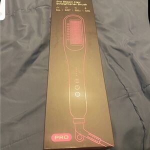 Pro Steam Hair Straightener Brush - Black